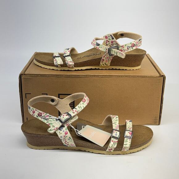 Birkenstock Papillio Womens Lana Sandals Meadow Flowers Beige Size 10 EU 43 NWOB - Picture 2 of 5